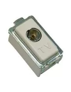 Prise coaxiale traversante blanche Marlanvil 7858.B pour téléviseur